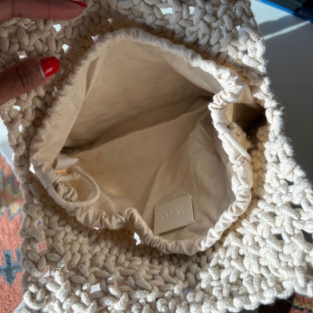 Zara Macrame Bag Ivory - image 2